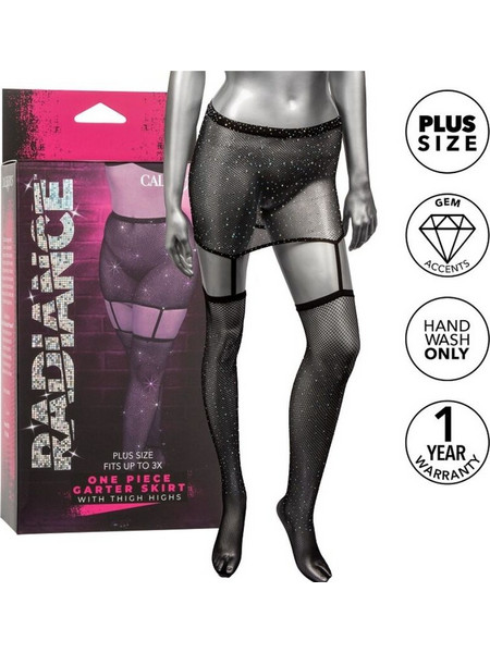 CALEXOTICS - RADIANCE GARTER SKIRT THIGH HIGHS PLUS SIZE