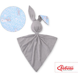 Cuddly rabbit double-sided - blue rabbits