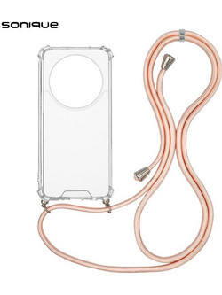 Sonique Armor Clear Θήκη με Κορδόνι (Honor Magic6 Lite 5G) Ροζ Σατινέ