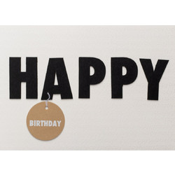 Raeder - Ευχετήρια Κάρτα Happy Birthday Black Letters