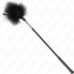 Kink Tickle Feathers with Rhinestone Handle 50cm Black