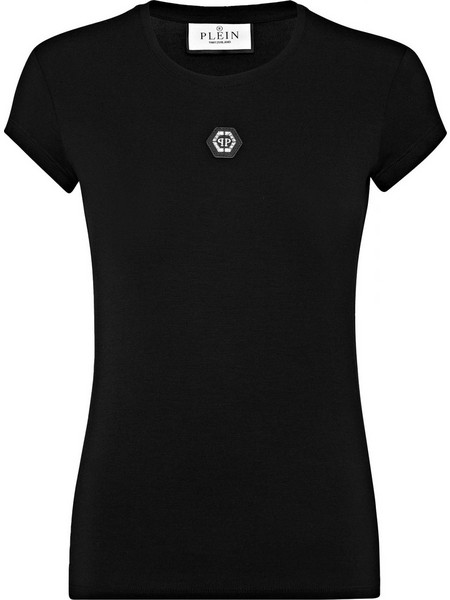 PHILIPP PLEIN T-SHIRT SEXY PURE HEXAGON LOGO ΜΑΥΡΟ