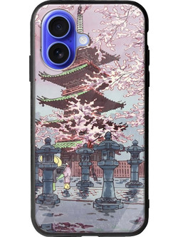 Θήκη Ukiyo-e - Cherry Blossom iPhone 16 Groove TPU (Tempered Glass και TPU)
