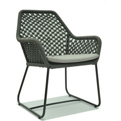 MOMA DINING CHAIR 0702-0973 - Πολυθρόνα αλουμινίου με σχοινι 660 W x 690 D x 900 H mm