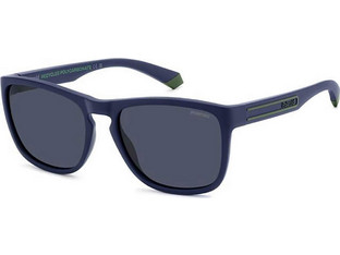 Polaroid Eyewear PLD2161/S RCT/C3 Ανδρικά Γυαλιά Ηλίου Τετράγωνα Κοκάλινα Μπλε με Μαύρο Φακό