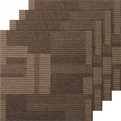 Πλακάκια Χαλιού VEVOR 24"x24" με Ενσωματωμένη Επένδυση, Εύκολη Εγκατάσταση DIY (24 Πλακάκια, Μικτή Καφέ) KCXFKDT2424YO1I6PV0