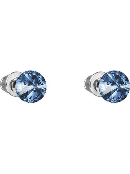 Σκουλαρίκια καρφωτά με κρύσταλλο swarovski μπλε montana 0.6cm (F1102)