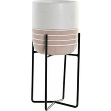 Γλάστρα DKD Home Decor 8424001831067 Λευκό Καφέ Μαύρο Μέταλλο Κεραμικά Στρόγγυλο Boho 11 x 11 x 23,2 cm