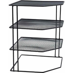 Επιτραπέζιο Γωνιακό Ράφι 4 Επιπέδων 22x22x30cm Άσπρο ή Μαύρο
