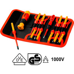 INGCO HKISD1201 Σειρά κατσαβίδια ηλεκτρολόγων 1000V VDE (12τεμ)