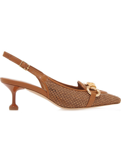 MARTINA T SLINGBACK U494B008396Q - ΤΑΜΠΑ ΨΑΘΑ L9008-RAFFIA 6056+NAPPA CUOIO 592