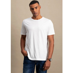 Basic T-shirt με στρογγυλή λαιμόκοψη-λευκο