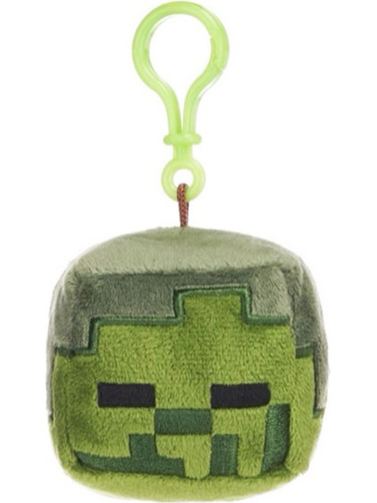 Μπρελόκ Κύβος Zombie Minecraft Πράσινο Χρώμα Λούτρινο 6cm