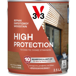 V33 High Protection Βερνίκι Εμποτισμού Ξύλου Νερού Δρύς Φυσική 2.5lt