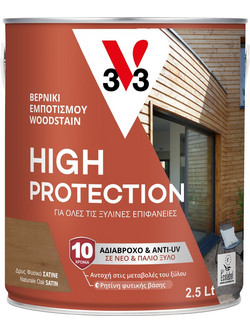 V33 High Protection Βερνίκι Εμποτισμού Ξύλου Νερού Δρύς Φυσική 2.5lt