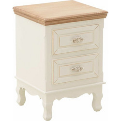INART ΚΟΜΟΔΙΝΟ ΞΥΛΙΝΟ ΛΕΥΚΟ-ΜΠΕΖ 37x33.5x53cm Κωδικός: 3-50-147-0097