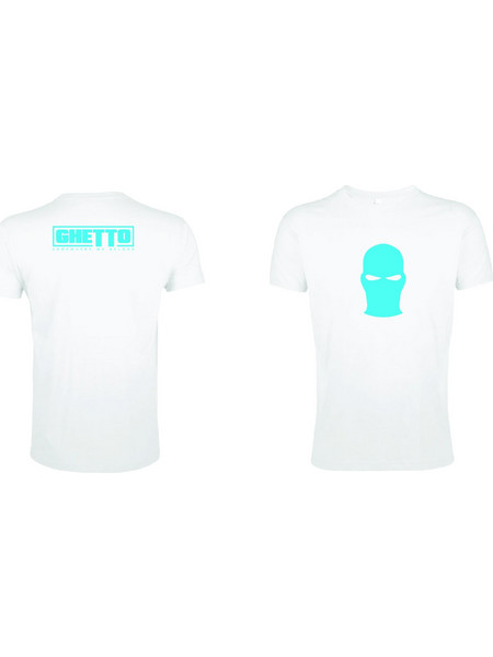 Ghetto Blue Mask White T-Shirt for Women | Somewhere We Belong