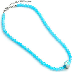 Carat Shop Barbie - Blue bead necklace with round Barbie - Bead Charm (BMN00005)