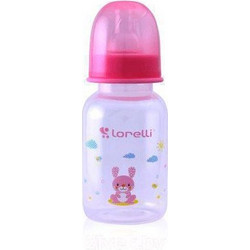 Lorelli Simple Πλαστικό Μπιμπερό με Θηλή Σιλικόνης 0m+ Bunny Pink 125ml 1020012