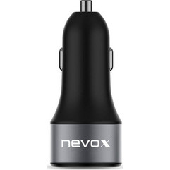 Nevox Φορτιστής Αυτοκινήτου 45W 3A Γρήγορης Φόρτισης με Θύρες: 1xUSB 1xType-C Μαύρος