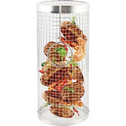 BBQ Καλάθι Grill Για Λαχανικά Ανοξείδωτο Με Καπάκι Φ9x20cm C04000300