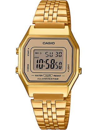 Casio Vintage Ψηφιακό Ανδρικό Ρολόι Χρονογράφος με Χρυσό Μεταλλικό Μπρασελέ LA-680WEGA-9ER