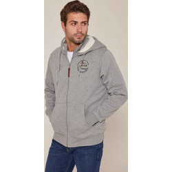 Jack & Jones Ανδρική Ζακέτα Φούτερ με Κουκούλα και Φερμουάρ Γκρι 12194177