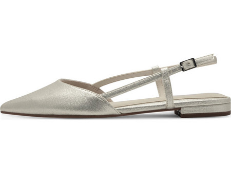 Tamaris Vegan Champagne Γυναικείες Ανατομικές Μπαλαρίνες Slingback Μπεζ/Χρυσές