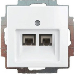 Basic 55 μηχανισμός πρίζας RJ45 CAT6 διπλή λευκό