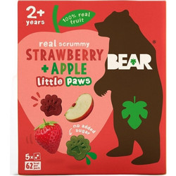 Παιδικό Σνακ Φρούτου Bear Real Yummy Strawberry And Apple Little Paws 5x20g