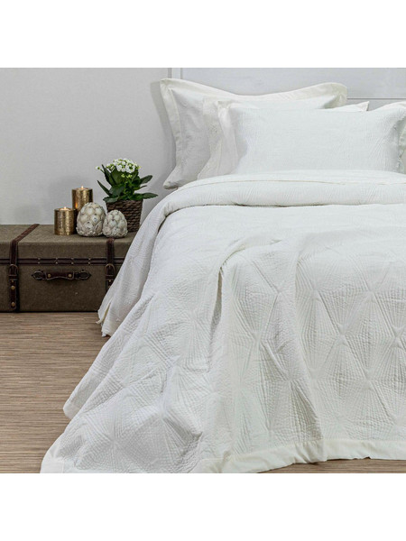Κουβερλί Σετ Φαίδρα Εκρού Υπέρδιπλο 220 x 240 cm (2) 50 x 70 cm 100% Πολυέστερ Εκρού BOREA