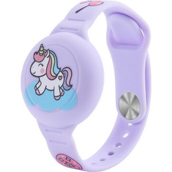 Θήκη AirTag 2 / 1 Ofkoz Bracelet Σιλικόνης με Λουράκι Καρπού - Purple / Unicorn (ATKID-UN)