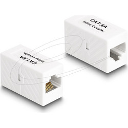 Delock Adapter RJ45 jack to RJ45 jack Cat.6A UTP white