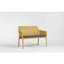 NET BENCH WITH CUSHION 40338.56.000 Παγκάκι Κήπου SENAPE - μαξιλαρι τιρκουαζ 36338.00.072 Διαστάσεις :116 x 70 x 86 cm
