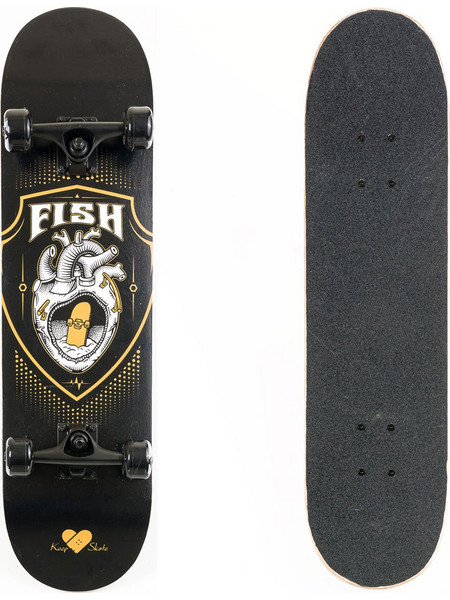 Fish Skateboards Black Heart