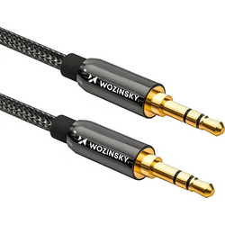 Καλώδιο Wozinsky 2xAUX (αρσενικό-αρσενικό) mini jack γενικής χρήσης 2m- μαύρο