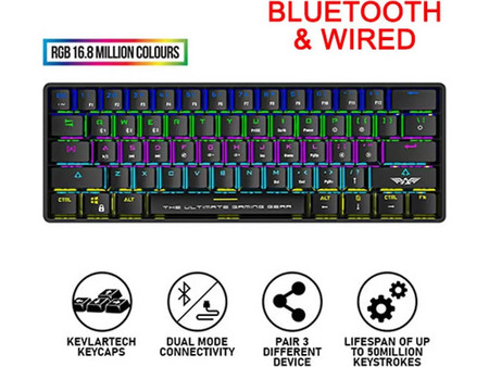 Armaggeddon Starling Ασύρματο Μηχανικό Gaming Πληκτρολόγιο 60% με Outemu Blue Διακόπτες RGB Black