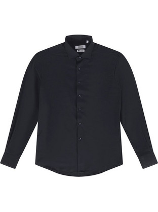 OVER-D Camicia Ανδρικό Πουκάμισο Μακρυμάνικο Μαύρο