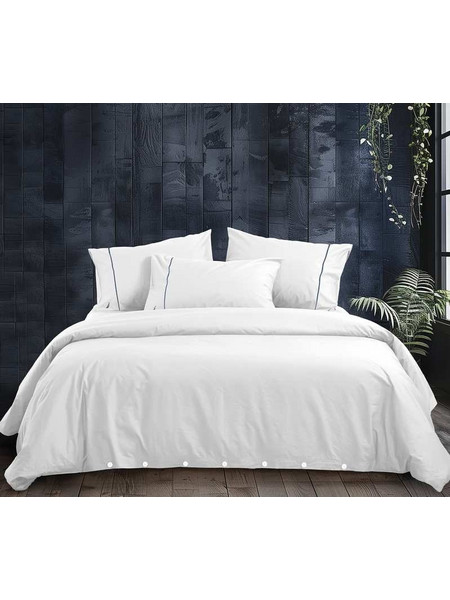 ΠΑΠΛΩΜΑΤΟΘΗΚΗ ΥΠΕΡΔΙΠΛΗ ΣΕΤ 3ΤΕΜ (NAU WAVE SOLID WHITE) - NAUTICA (NEF NEF HOMEWARE) 1x(240x220)+2x(52x72) NAU WAVE SOLID WHITE / 100% ΒΑΜΒΑΚΙ