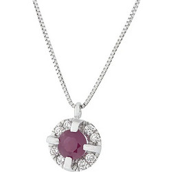 Million Diamonds Γυναικείο Κολιέ από Λευκόχρυσο 14Κ με Ρουμπίνι MD15231