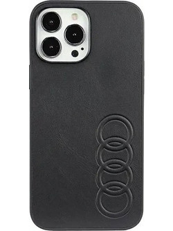 Audi Synthetic Leather iPhone 13 Pro Max 6.7 black/black hardcase AU-TPUPPCIP13PM-TT/D1-BK - (AUDI000021-0)