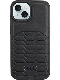 Audi Synthetic Leather Case with MagSafe for iPhone 15/14/13 - Black - (AUDI000107-0)