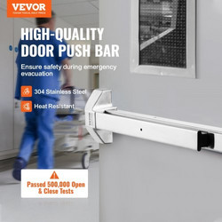 Κλειδαριές πόρτας VEVOR Push Bar, Μπάρες πανικού από ανοξείδωτο χάλυβα για πόρτες εξόδου, με εξωτερικό μοχλό και 3 κλειδιά, Push bar Panic Exit Device Door Εξοπλισμός για μεταλλική ξύλινη πόρτα, για α