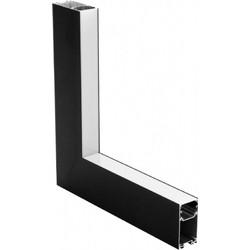 GLOBOSTAR ALP-CORNER-IN90 LUMILINE 61770 Επιφανειακό / Κρεμαστό Προφίλ Αλουμινίου Γωνία με Λευκό Γαλακτερό Πατητό Κάλυμμα για Ταινίες LED IP20 - Μαύρο Ματ - Μ30 x Π3.5 x Υ7cm