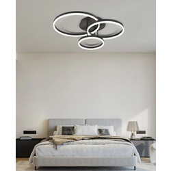 Sunlight Kievo C88059/3-BK Κρεμαστό Φωτιστικό Οροφής Πολύφωτο LED με Θερμό Λευκό Φως Μαύρο