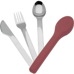Σετ Ανοξείδωτα Μαχαιροπίρουνα σε Θήκη Ecolife - Dusty Red Cutlery Set