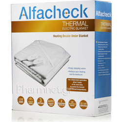 Alfacheck Ηλεκτρικό Διπλό Υπόστρωμα Πλενόμενο με Χρονοδιακόπτη Λευκό 120W 160x140cm
