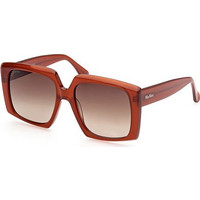Max Mara MM0024 44F Γυναικεία Γυαλιά Ηλίου Oversized Κοκάλινα Μεταλλικά Καφέ με Καφέ Degradee Φακό