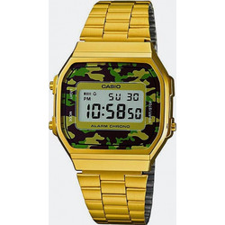 Casio Vintage Ψηφιακό Ανδρικό Ρολόι Χρονογράφος με Χρυσό Μεταλλικό Μπρασελέ A168WEGC-3EF