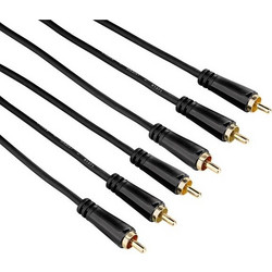 Hama 3 RCA σε 3 RCA 1.5m 3S Μαύρο Καλώδιο Ήχου